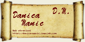 Danica Manić vizit kartica